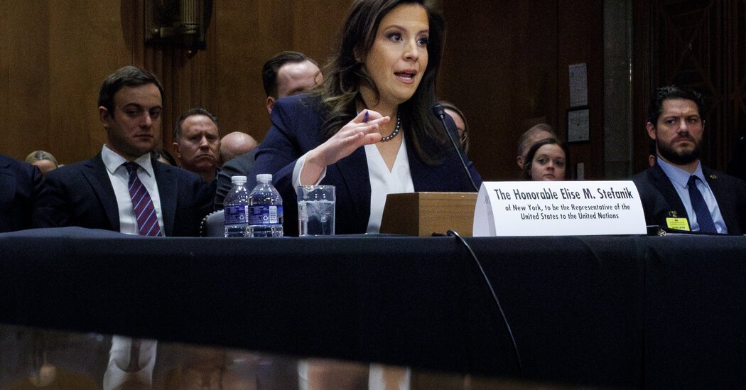 Elise Stefanik Pledges to Back Trump’s Vision of a ‘Reformed’ U.N.