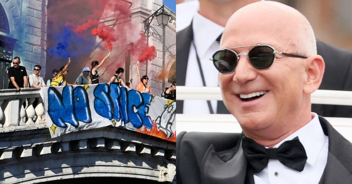 Hundreds protest extravagant Venice wedding of Jeff Bezos, Lauren Sánchez
